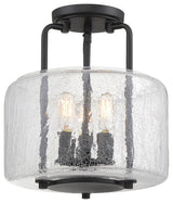 Avalon 3-Light Black Semi Flush Mount