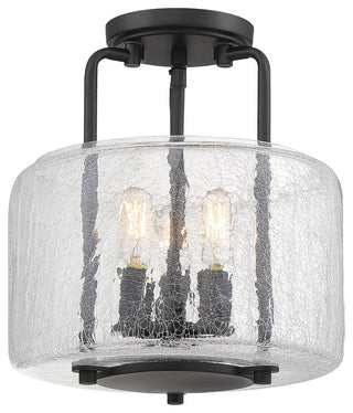 Avalon 3-Light Black Semi Flush Mount
