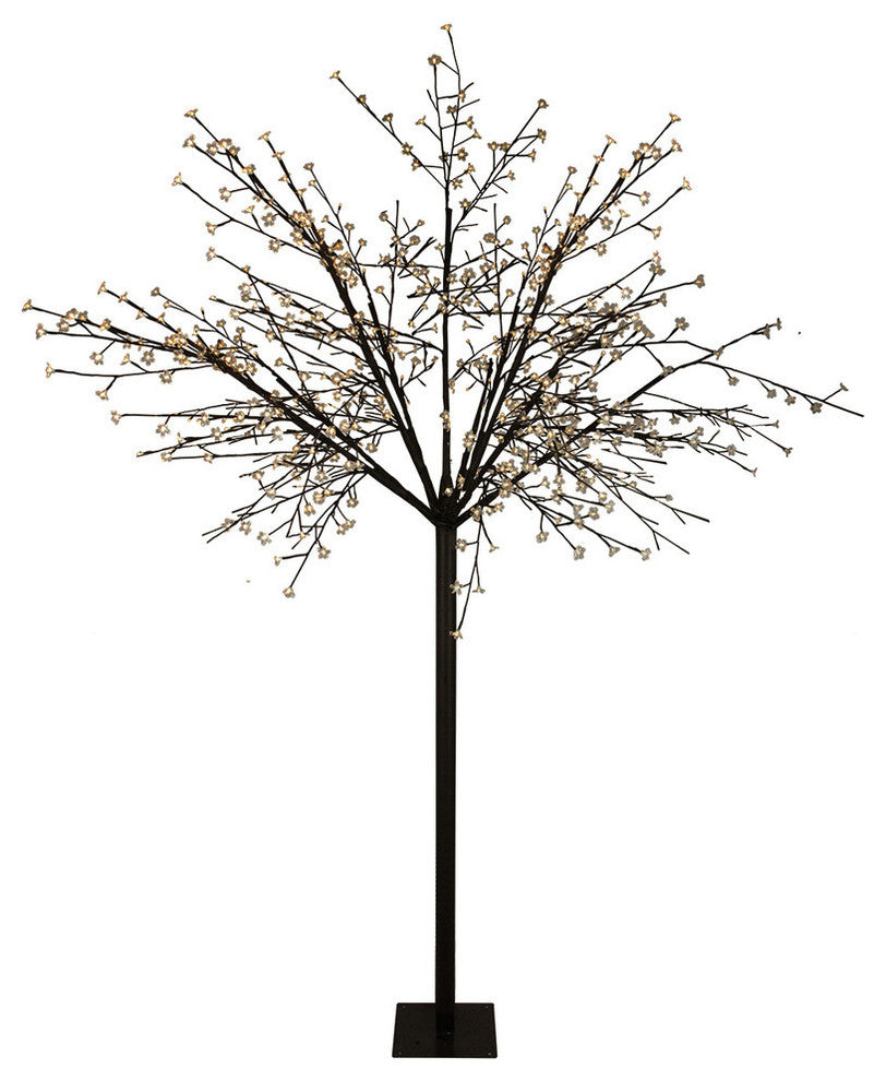 8' Multi-Function LED Lighted Cherry Blossom Flower Tree, Warm White Lights