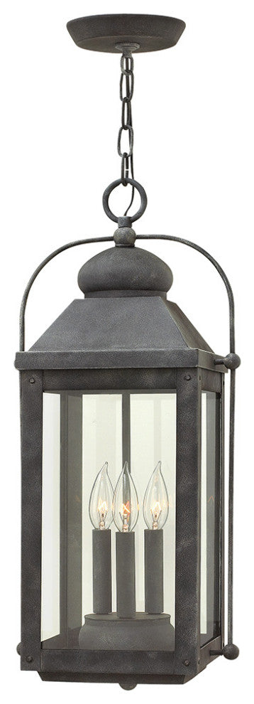 Hinkley Anchorage Large Hanging Lantern, Aged Zinc
