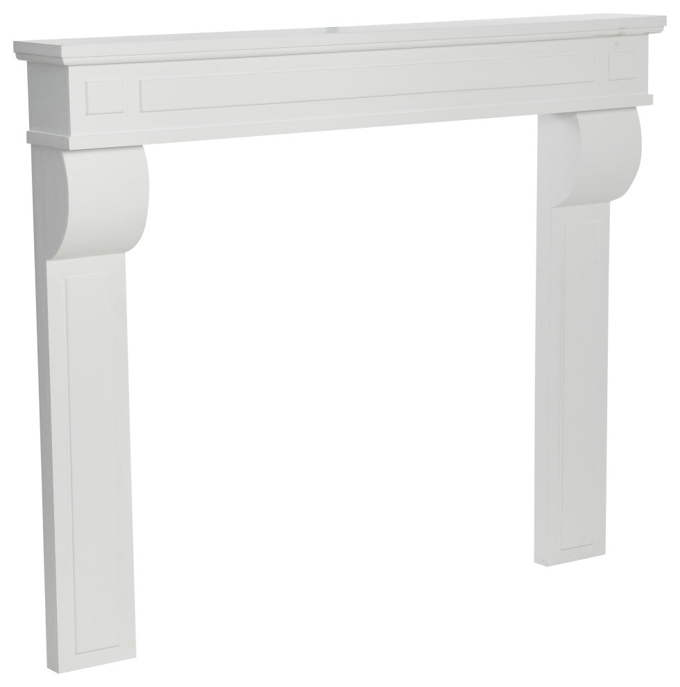 Lodge Decorative Fireplace Mantel, Flat Paintable White
