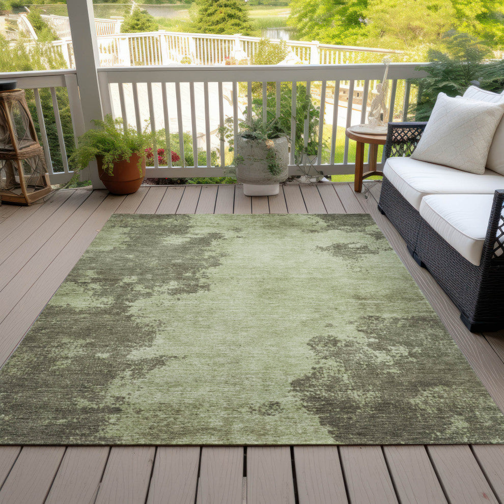 Machine Washable Indoor/Outdoor Chantille ACN1902 Olive 2'6" x 3'10" Rug