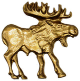 Walking Moose Right Facing Cabinet Knob, Lux Gold