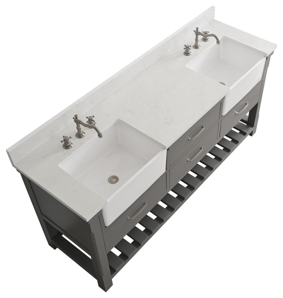 Wesley 72" Bathroom Vanity, Gray