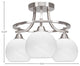Paramount 3-Light Semi-Flush Light, Brushed Nickel, 5.75" White Marble Glass