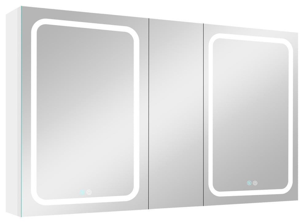 50 in.W x 30 in. H Aluminum Surface Mounted Medicine Cabinet with Mirrors