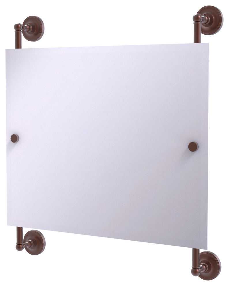 Prestige Regal Landscape Frameless Rail Mounted Mirror, Antique Copper