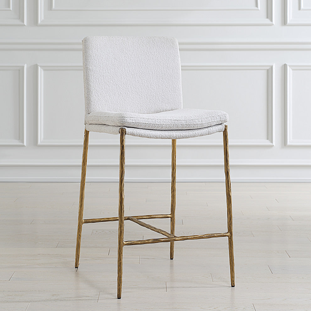 Uttermost Ascend White Counter Stool