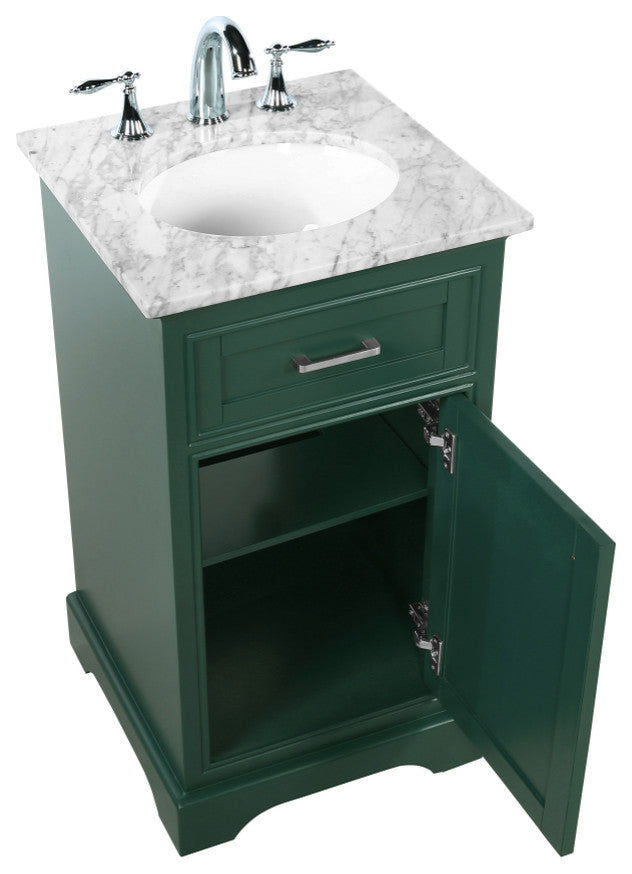 Amber Single Bathroom Vanity, Blue, Green, 19"