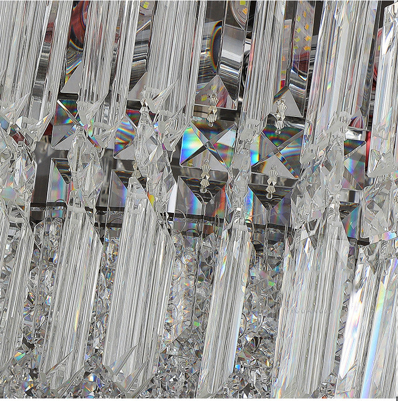 Agrigento | Modern Chrome Crystal LED Chandelier For Dining Room, Warm Light, Dimmable