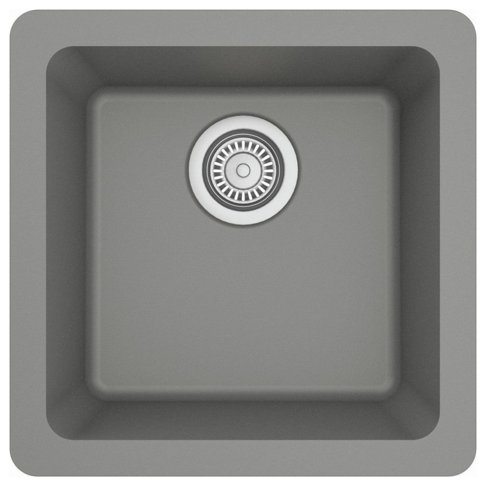 Karran USA QU-690 Quartz QU 16-5/8" Undermount Single Basin - Grey