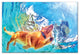 Painted Underwater Dog 24x36 Canvas Wall Art