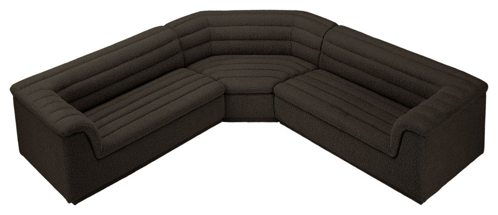 Cascade Upholstered Modular Sofa, Brown, Boucle Fabric, Corner Sectional