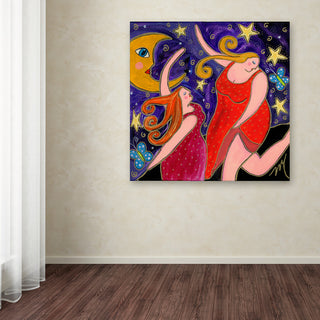 Wyanne 'Big Diva Moon Goddesses Dancing' Canvas Art, 35"x35"