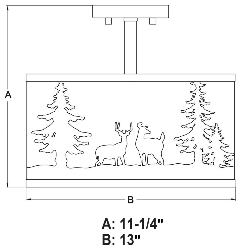Vaxcel Lighting C0313 3 Light 13"W Flush Mount Drum Ceiling - Bronze