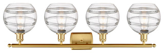 Ballston-Rochester 4-Light 38" Bath Vanity Light, Satin Gold, Clear