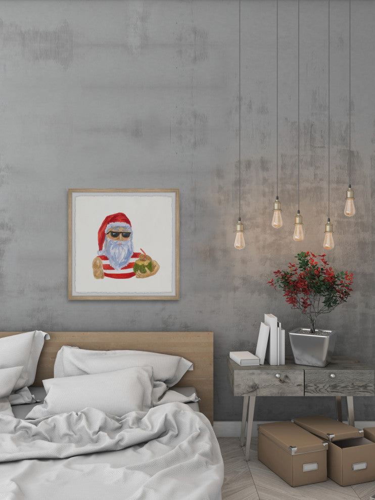 "Coconut Holiday" Framed Painting Print, 12x12