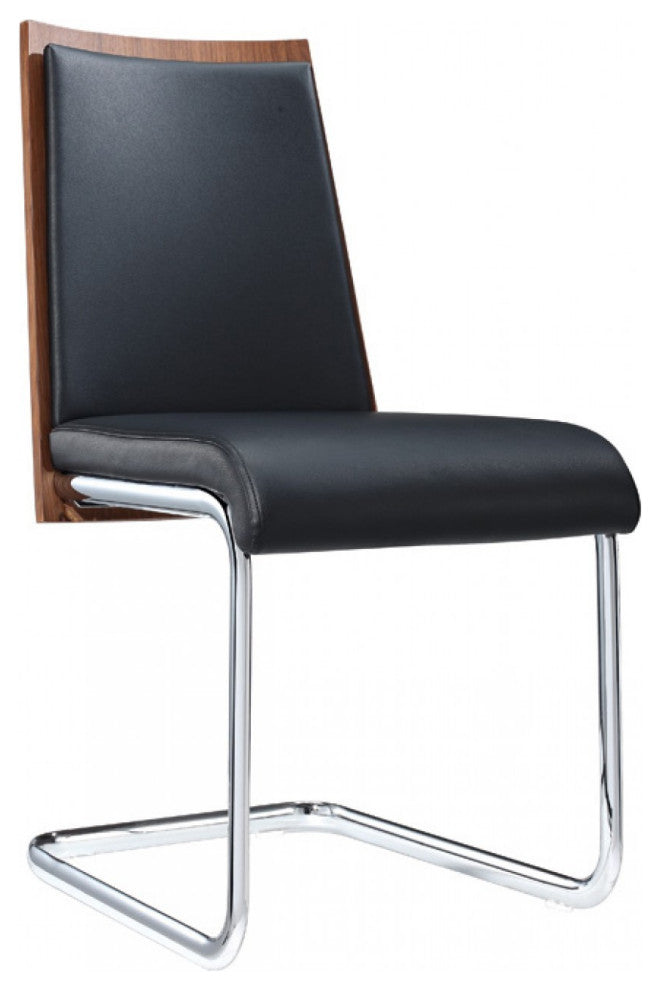 Morgan, Modern Black & Walnut Dining Chair, Set of 2