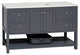 Lakeshore 60" Single Bathroom Vanity, Marine Gray, Engineered White