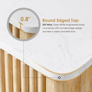 Clayton Bathroom Vanity, Washed Light Brown, 36", No Mirror