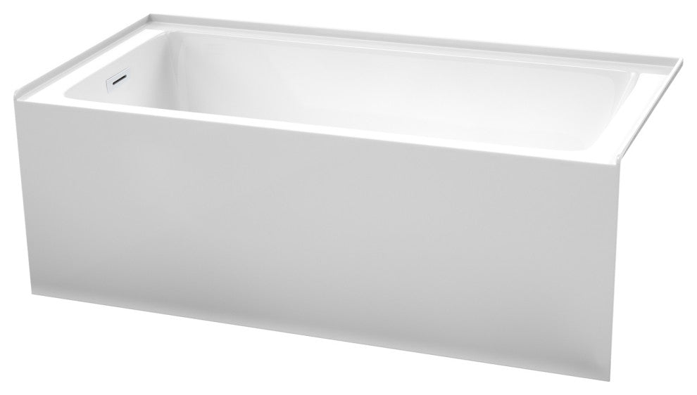 Grayley 60x30" Alcove Bathtub with Left-Hand Drain and Trim in Shiny White