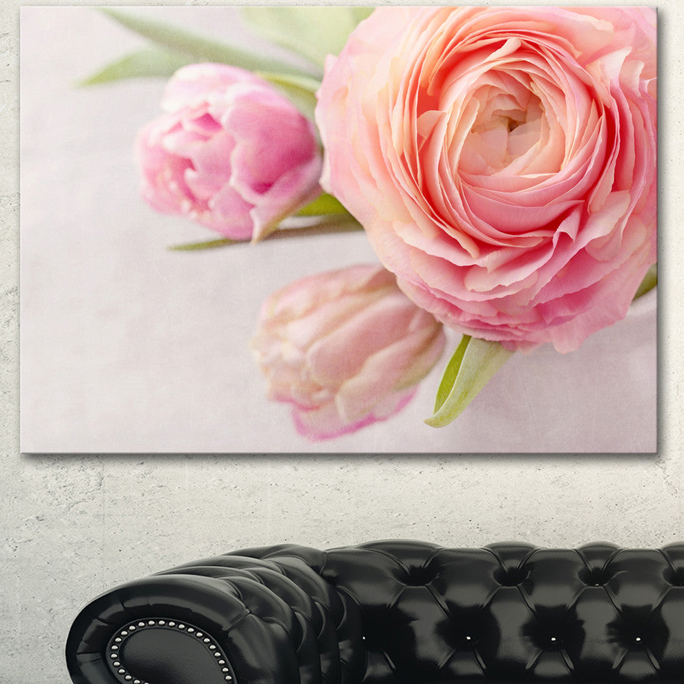 Full Bloom and Blooming Flowers, Floral Canvas Art Print, 40"x30"