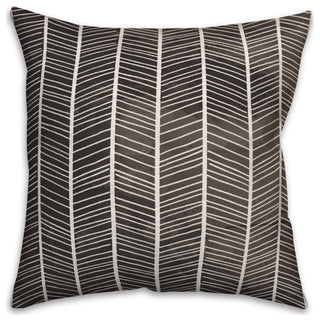 Black Chevron Lines 18x18 Indoor/Outdoor Pillow