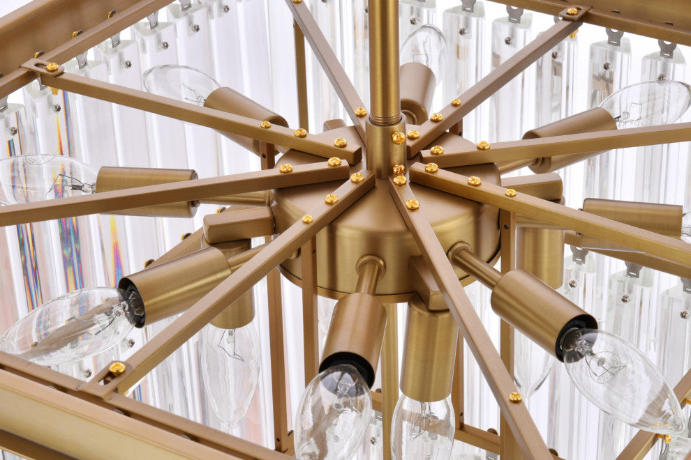 Elegant Lighting 1201S22 Sydney 13 Light 22"W Crystal Waterfall - Polished