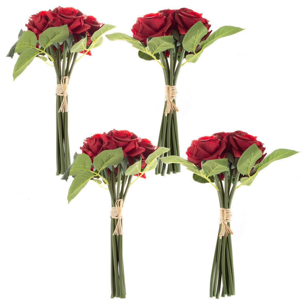 Rose Artificial Flowers 36Pc, Red