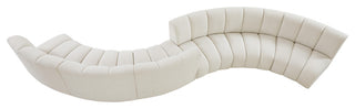 Infinity Boucle Fabric Upholstered 6-Piece S-Shaped Modular Sectional, Cream