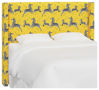 Red from Scalamandre Queen Hudson Headboard, Zebras Sunbeam