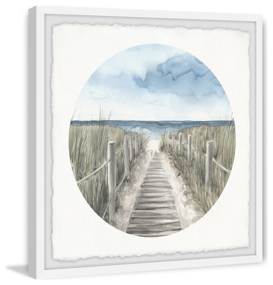 "Going to the Beach" Framed Painting Print, 18x18