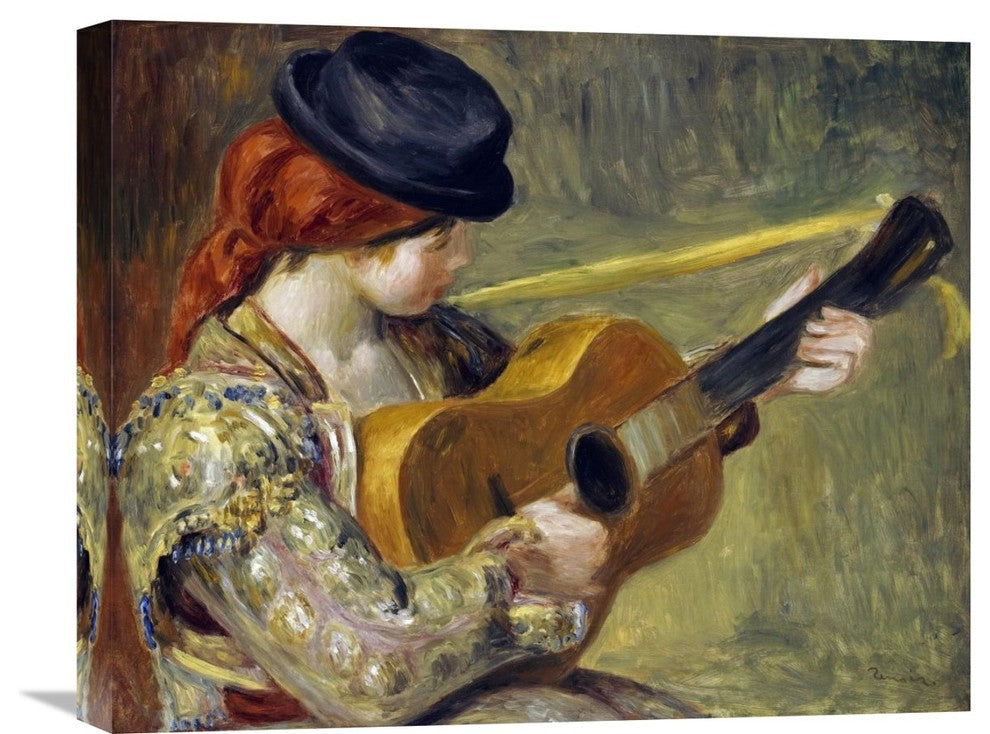"Girl with a Guitar, 1897" Canvas Giclee by Pierre-Auguste Renoir, 22"x18"