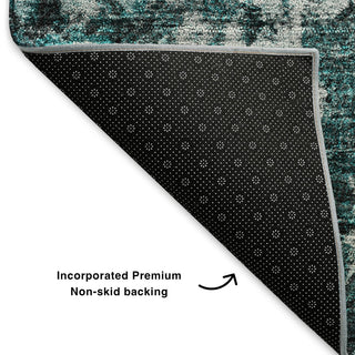 Premium Machine Washable Mayfield AMF651 Teal 5' x 7'6" Rug