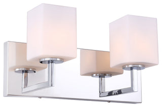 Woodbridge Candice Bath/Wall, 2-Light, 13.75"W, Opal Square Glass, Halogen