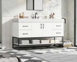 Home Living 54" Single Bathroom Vanity, White