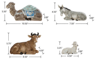 12-Piece Oversized Deluxe Blue Resin Nativity Figurine Set