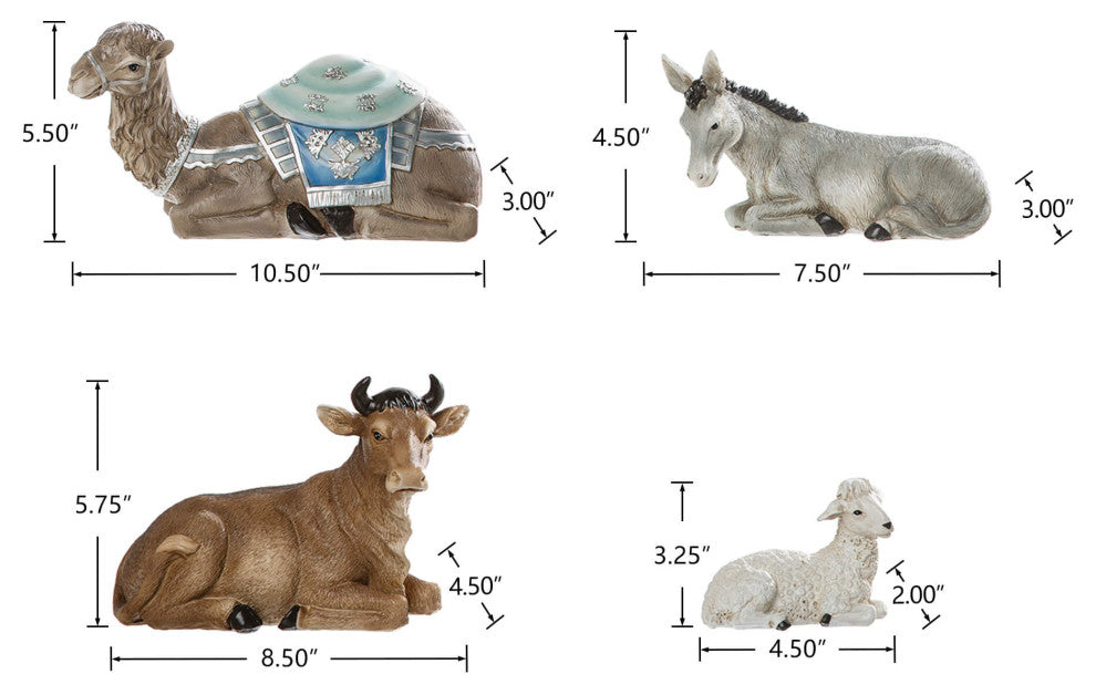 12-Piece Oversized Deluxe Blue Resin Nativity Figurine Set