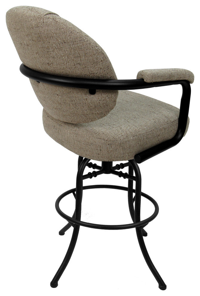 Swivel Tilt Metal Counter 26" 30" Bar Stool M-70, Hemsath Driftwood - Black, 26"