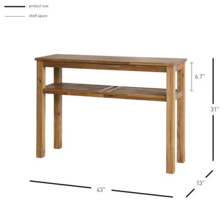 Tiburon KD Console Table with Shelf, Amber