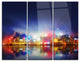 "Colorful Hong Kong Skyline" Photography Metal Wall Art, 3 Panels, 36"x28"