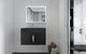 CastelloUSA Amazon 30" Left Wall Mounted Bathroom Vanity Set, Black, Black Top, Chrome Handles