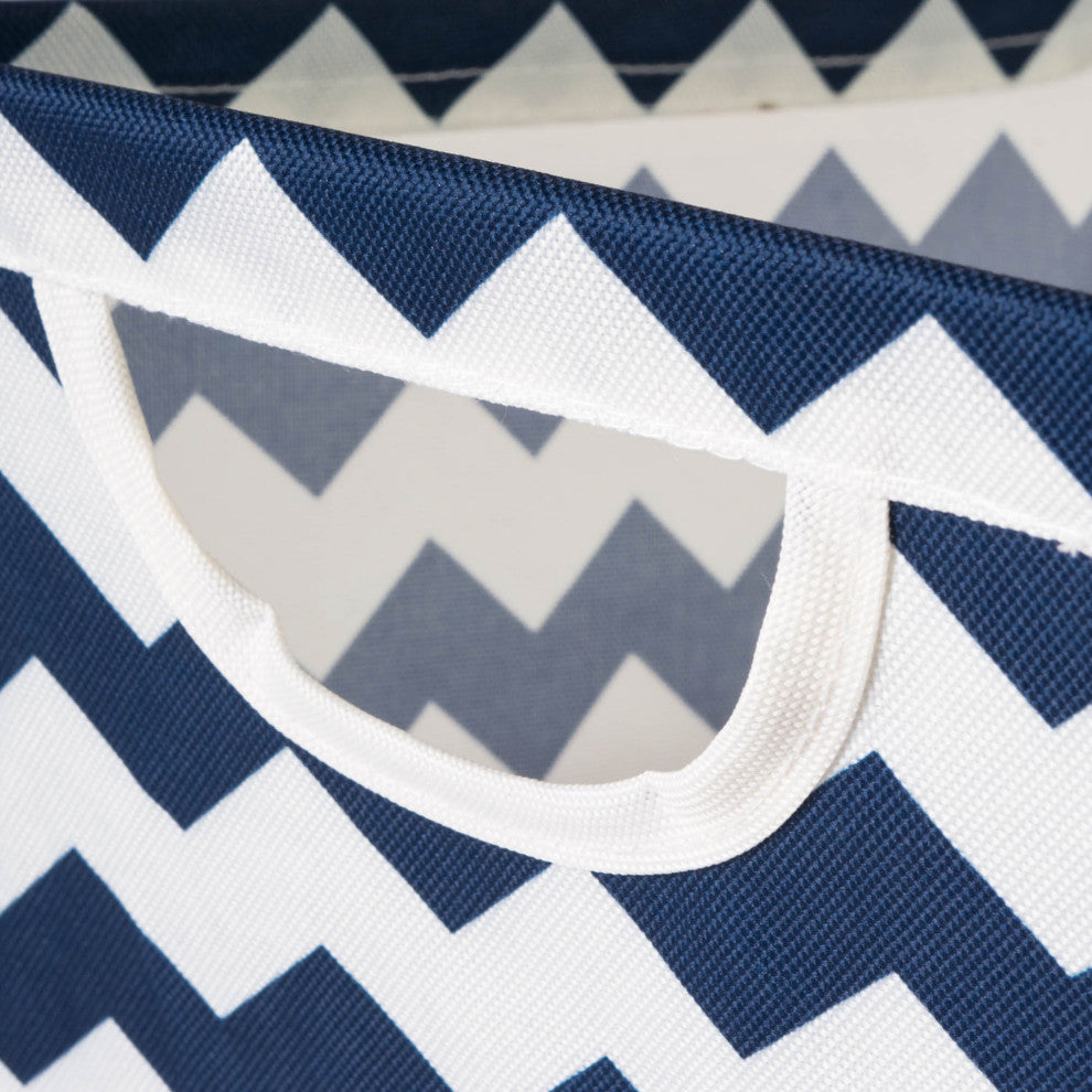 Polyester Bin Chevron Nautical Blue Trapezoid x-Large 22"x15"x13"
