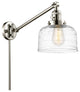 Bell Swing Arm With Switch, Polished Nickel, Clear Deco Swirl, Clear Deco Swirl