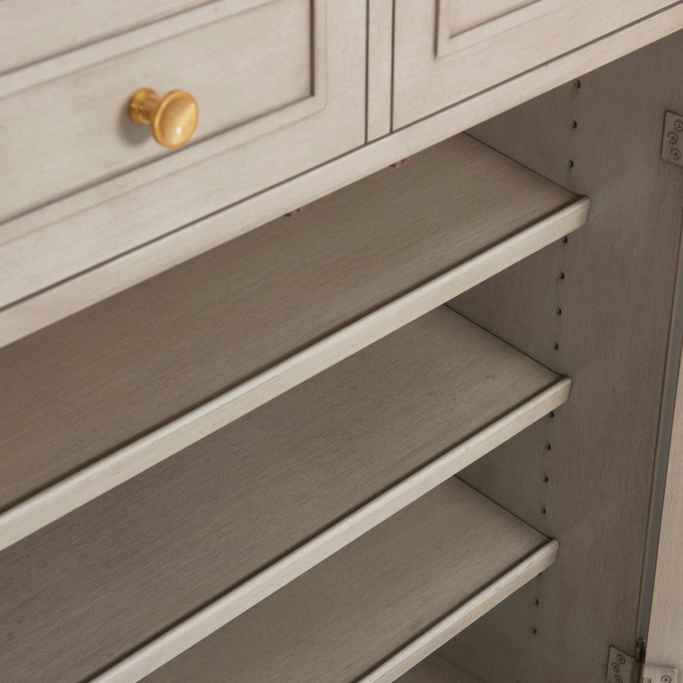 Dauphin Handpainted Entryway Storage Cabinet, Gray Cashmere