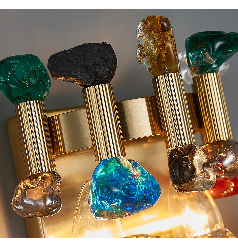 Coruna | Modern colorful design sconce for bedroom, Colorful Crystal