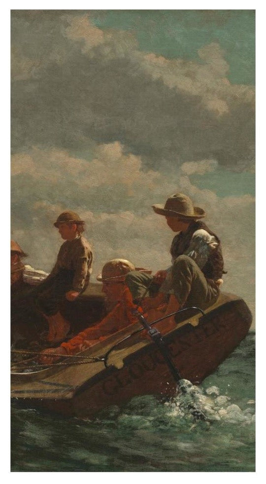 "Breezing Up (center)" Digital Paper Print by Winslow Homer, 18"x32"