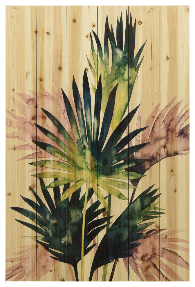 "Twilight Palms III" Wall Art Digital Print on Solid Wood