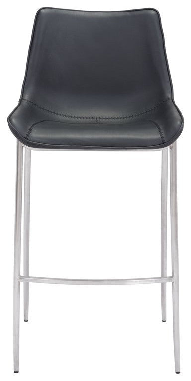 Magnus Barstool (Set of 2) Black & Silver