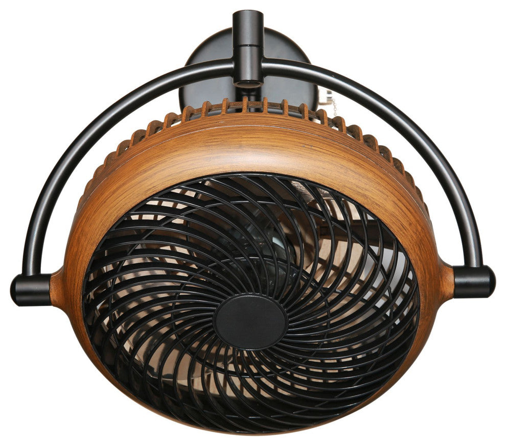 Whose Lamp 8-inch Wall Fan Walnut Finish, Walnut Finis